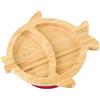 bamboo bamboo Baby E Piatto Bambini Piatto Bambù Pesce Con Suzione Sicura Per Pasti E Svezzamento Antiscivolo Per Neonati Da 6 Mesi (Pesce, Ciliegia)