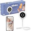 BÉABA - Babyphone Zen Connect, Baby Monitor, Videocamera Full HD 1090p, Walkie-Talkie, Portata Elevata, Connessione Smartphone e Wi-Fi, Ninnananna, Asta Flessibile, Bianco