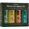 ManCave Set Regalo Uomo con 4 Bagnoschiuma Uomo, Kit con 4 Gel Doccia Naturali Senza Solfati da 500 ml, Menta Selvatica, Limone e Quercia, Legno di Cedro e Sale Marino, Vegan, Prodotto in Inghilterra