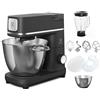 Electrolux Impastatrice Planetaria 1200 W E6KM1-8BPT Black Pearl | 1200 W, 2 ciotole da 6 e 4 L, luce LED, frusta e mixer inclusi, coperchio per lievitazione, Black Pearl