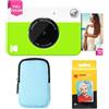 KODAK Printomatic Pacchetto iniziale per macchina fotografica a stampa istantanea a colori + Custodia morbida + Carta fotografica Zink da 20 pezzi - Foto colorate su carta adesiva 2x3 - Verde
