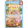 Educa - Capyfun | Set di 2 puzzle per bambini da 48 pezzi | Consigliato per bambini di 4, 5 e 6 anni (20482)