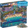 Buffalo Games - Sapphire Select - Eric Dowdle - La Jolla Cove - Puzzle da 1000 pezzi - Sfidante e divertente - Tavola puzzle con retro blu - Scatola regalo - Poster a grandezza naturale incluso