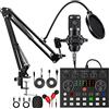 CofeLife Pacchetto di apparecchiature per podcast, BM800 Podcast Microfono Bundle con V8s Voice Changer, Microfono a condensatore Pacchetto Studio di registrazione per podcasting Live Streaming Canto PC Mobile