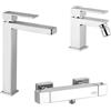 Jacuzzi Rubinetteria miscelatori lavabo alto bidet ed esterno doccia termostatico serie Twinkle