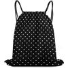 Morbuy 35x42cm Sacca Sportiva Impermeabile Zaino a Sacco (Bianco Nero) | Zaino Traspirante Stampa Pois Minimalista, Leggero Grande Capacità Coulisse Sportivo, per Palestra, Scuola, Viaggi,Uomo Donna