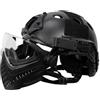CZMYCBG Elmetto Tattico con Maschera Protettiva Trasparente a Copertura Totale | Elmetto Regolabile in Stile Militare con Fori di Ventilazione e Guide Laterali per Softair, MilSim e Giochi CS