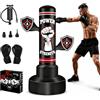 Qoosea Sacco da Boxe per Adulti 180cm, Stabile Sacco da Boxe da Terra con Guantoni e Pompa, Sacchi da Box Pungiball Gonfiabile per Pratica di Taekwondo Karate MMA Fitness