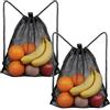 Generic Borsa da spiaggia in rete, borsa a rete con coulisse, confezione da 2 | Borsa sportiva in rete con coulisse, borsa da palla, zaino sportivo, borsa da spiaggia, con coulisse, 50 x 45 cm