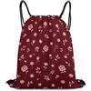 Morbuy 35x42cm Sacca Sportiva Impermeabile Zaino a Sacco (Bordeaux) | Zaino Traspirante Motivo Floreale, Leggero Grande Capacità Coulisse Sportivo, per Palestra, Scuola, Viaggi, Uomo Donna