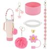 Generic Accessori per tazze, accessori per tazze, set portachiavi per bottiglia | Ciondolo a forma di palla di peluche per ragazze, donne, adolescenti, giovani e adulti