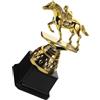 MERRYHAPY Coppa Premio Equestre in Plastica Oro con Base Rinforzata | Finitura Liscia, Sezione per Incisione, Statuetta Cavallo, Souvenir Duraturo, per Casa e Club