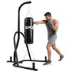 SPORTNOW Supporto per Sacco da Boxe con Sacco, Catena a 360°, Base Acciaio | Supporto da Boxe Autoportante, Corda Elastica, Supporti per Dischi Pesi, Max 120kg, Allenamento MMA Muay Thai Palestra Casa