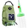 Generic Borsa da doccia solare portatile 20L, doccia solare riscaldata da campeggio | Attrezzatura da bagno pieghevole da 5 galloni per escursionismo, escursionismo, spiaggia, viaggi, serbatoio d'acqua verde
