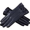 DQZJXVMKLWT Guanti invernali da donna in pelle PU con fiocco alla moda - Guanti spessi antivento impermeabili e foderati in peluche for ciclismo ed equitazione Accessori