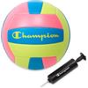 Champion Pallone da pallavolo con pompa per palloni, pallone da pallavolo in PVC per esterni con aspetto rinforzato, per interni ed esterni