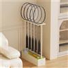 generic Rastrelliera per Racchette da Tennis e Badminton, Supporto Verticale Organizer Angolare Salvaspazio per Attrezzature Sportive, per Scuola, Camera da Letto, Soggiorno, Colore Bianco