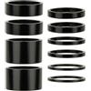 SIVITE Distanziali 28.6 mm per Attacco Manubrio Bici, 10 Pezzi Neri | Alluminio nero, 28.6 mm, sistema Ahead, 10 pezzi con spessori 2/3/5/10/20 mm per MTB e bici da corsa