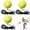 AetherAurora 3 Pezzi Pallina da Tennis con Filo Elastico da 3.5m per Adulti Principianti | Tennis Trainer Per Allenamento Tennis da Solo, Pallina Tennis con Elastico per Allenamento al Chiuso e All'aperto, 6 cm
