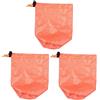 DEARMAMY 3 Pezzi Sacco da Trekking in Nylon per Sacchi a Pelo | Chiusura a Coulisse, Soluzione Multifunzione per Coperte e Sacchi a Pelo, Arancia, Facile da Portare