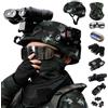 Generic Casco Tattico Bambini con Supporto NVG Modello, Maschera Viso & Occhiali | Kit Militare Cosplay for Gioco Outdoor, Airsoft, Paintball, Costume, Role Play E Travestimento for Attività