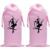 PENIKOKO Borsa per scarpe ballo, Borsa per scarpette ballo, 2 pezzi, raso rosa, antigraffio, facile da pulire, per scarpe da balletto e soft sole, per danza