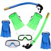 Generico Set Occhiali da Nuoto e Maschera Sub per, Attrezzatura per lo Snorkeling con Pinne Compatte, Silicone e Plastica, per Snorkeling Diving