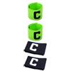 IFANLANDOR Wear-resistant Captain Band Basketball Accessory, 4 Fasce in Nylon Nero e Verde Fluorescente, Antiscivolo, Leggero, per attività di squadra e calcio