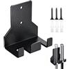 harzifu Supporto Bilanciere Parete Verticale, Organizzatore Bilanciere, Rack Gancio Muscolazione da Palestra 2 Barre per Home Palestra Garage, Doppia Barra con Viti, Montato Verticale, Salvaspazio, Nero