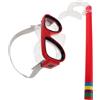 DEARMAMY Set Snorkeling Ragazzo Ragazza Rosso con Tubo, Maschera Antiappannamento | Lente ad Alta Definizione, Copertura Naso, Fascia Regolabile, Silicone Alimentare, per Piscina e Allenamento