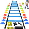 bangminda Speed Agility Ladder Training Equipment Set 6 m Scaletta Agilità | Set di Accessori per l'allenamento di Calcio Scala di Coordinazione Scala di Allenamento con 20 Coni per Allenamento Calcio