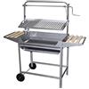 EL ZORRO IMEX EL ZORRO 71767 Barbecue Inox con Griglia, Sollevatore, Ruote e Vassoi Laterali, Grigio, 124 x 50 x 140 cm
