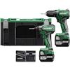 HiKOKI Brushless 18V Combo-Kit KC18DD (Bohrschrauber, Schlagschrauber, Transportkoffer, inkl. 2x 5.0 Ah Akku und Ladegerät)