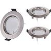 HCFEI Set di 3 faretti LED da incasso superpiatti, 3 W, acciaio inox spazzolato, 230 V, dimmabili, foro di montaggio 55 mm, angolo diffusione 120° (bianco caldo 3000 K)