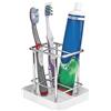 Linkidea Supporto per spazzolino elettrico per il bagno, con 4 scomparti per spazzolino e dentifricio, organizer da appoggio compatibile con Oral-B iO Series e Philips Sonicare (bianco)