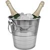 Oceano Secchiello Portaghiaccio in Acciaio Inox Secchio in Metallo per Ghiaccio 2 Maniglie Secchiello per Bottiglie Vini Champagne Feste Eventi (8L)