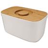 Joseph Joseph - Cestino Portapane da cucina, Coperchio in legno di bambù con tagliere intergrato, Stile Moderno- Bianco