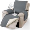 CYCMACO Universale Copripoltrona Grande 1 Posto Relax Reclinabile, Grigio Scuro