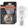 OSRAM Lampada LED Vintage 1906 Classic Globe95 FIL, E27, globo, trasparente, 4.8W, 470lm, 2700K, luce bianca calda, dimmerabile, filamento ultra sottile, basso consumo energetico, lunga durata