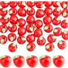 CRASPIRE 40 Pezzo Mini Mele Rosse Artificiali Figurine di Mele Realistiche Miniature Piccola Frutta Decorazione Modello Cibo per Artigianato Giardino delle Fate Casa Cucina Tavolo Decorazione