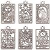 SUNNYCLUE Scatola 36 Pezzi Ciondoli Tarocchi Ciondolo Rettangolo Lega Metallo ouijas Protezione Amuleto Ciondoli Carta Tarocchi Sole per Creazione di Gioielli Collana con Ciondoli