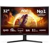 AOC G4 CQ32G4VE Monitor PC 80 cm [31.5] 2560 x 1440 Pixel Quad HD LCD Nero, Grig