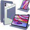 Lemxiee Cover per Xiaomi Redmi Pad Pro & POCO Pad 12.1 Case,Custodia in pelle PU + Acrilico trasparente per supporto rotante & Slot per penna