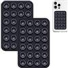 JingJinYY Anteel, confezione da 2 supporti in silicone con ventosa per telefono, antiscivolo, per cellulare, supporto per telefono con ventosa adesiva in silicone, supporto forte per selfie e video (nero)