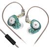 keephifi KZ EDX PRO - Auricolari in-ear IEM, stereo HIFI, bassi profondi, 1DD, driver dinamico da 10 mm, jack da 3,5 mm, auricolari in-ear per musicisti (ciano, con microfono)