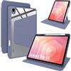 Lemxiee Cover per Samsung Galaxy Tab S12 & Tab S11 11 Case per supporto rotante & Slot per penna Custodia in pelle PU + Acrilico trasparente