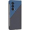 COQUE per Honor Magic V2, le custodie pieghevoli per telefoni per Honor Magic V2 Carbon Series Flip Series(Nero blu)