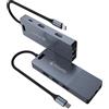 ATLANTIS Docking Station USB-C con Dual Display HDMI 4K, LAN Gigabit RJ45 | 3 porte USB 3.0, PD 85W, cavo 18 cm, compatibile con notebook, cod. A04-TC_DK48