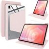Lemxiee Cover per Samsung Galaxy Tab S12 & Tab S11 11 Case per supporto rotante & Slot per penna Custodia in pelle PU + Acrilico trasparente