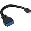 InLine 18541 Cavo Adattatore USB 3.0 a USB 2.0 Interno, Nero